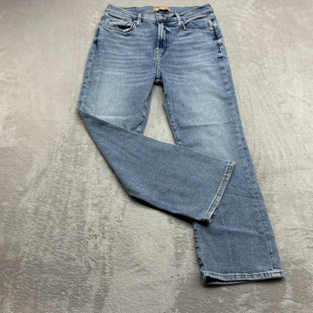 7 For All Mankind Jeans Women 30 Blue Luxe Vintage HW Slim Kick Flare Boho Denim